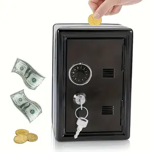1pc, heavy-duty double-key safe-heavy metal structure, large-capacity safe box, equipped with double locking mechanism, compact floor/desktop safe, suitable for storing cash, jewelry and valuables in homes, offices and commercial places-without power supp