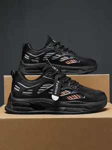 Summer New Breathable Mesh Casual Sports Shoes, Simple Colorblock Design, Anti-Slip Wear-Resistant Thick Sole, Light Comfortable Men's Sneakers