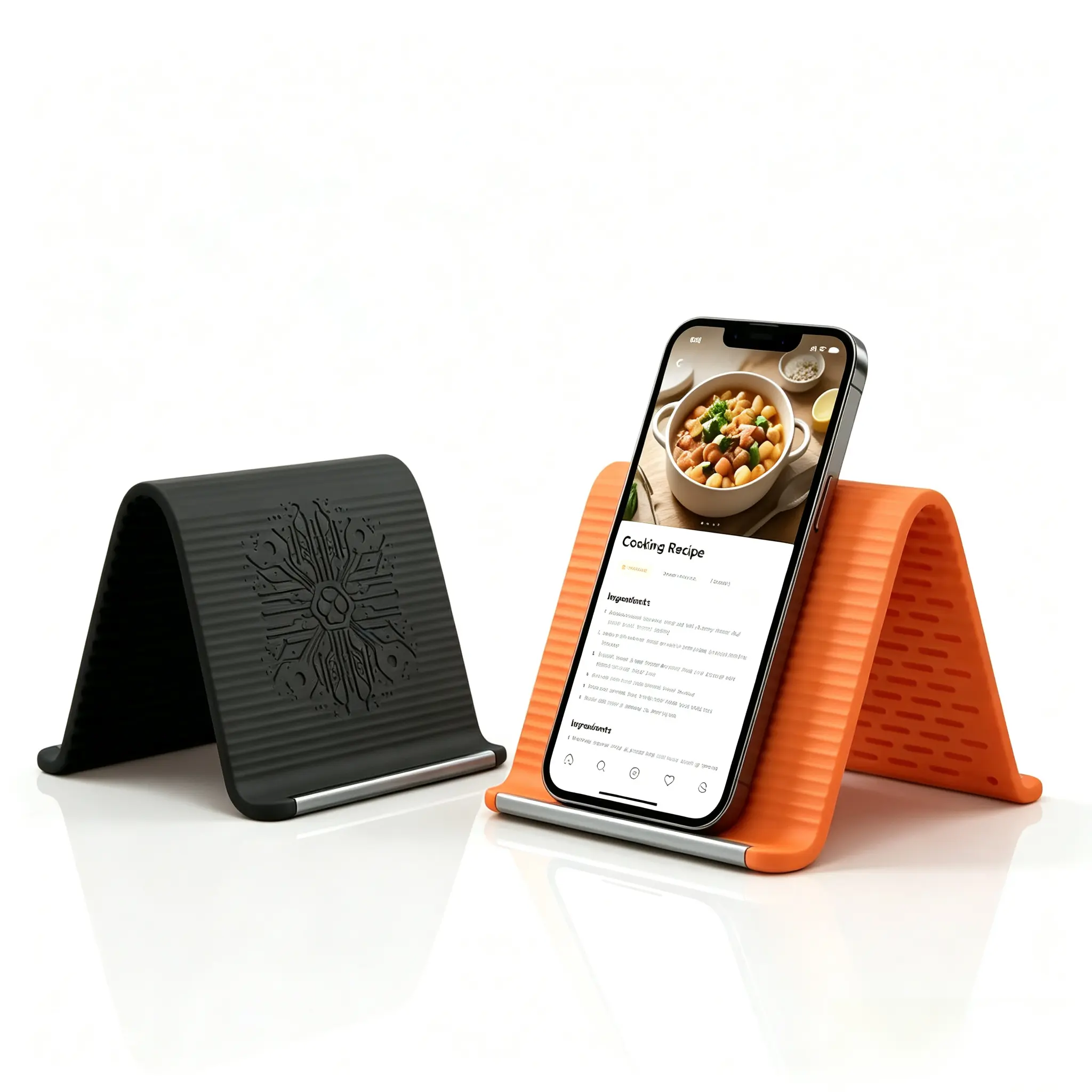 Folding Silicone Mobile Holder Stand - Flexible, Bendable, Multi-Angle Adjustable, Non-Slip Desktop Mount for Tablets, Laptops - Ideal for Home, Office - Mobile Accessories