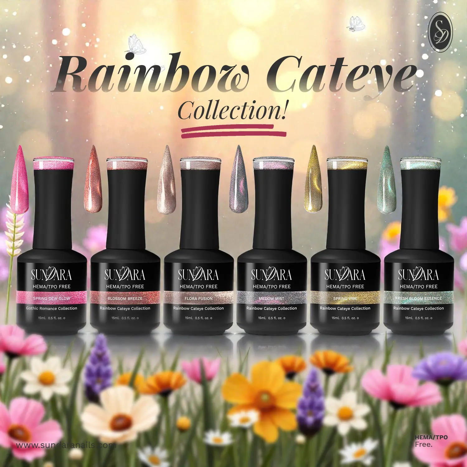 Rainbow Cat Eye UV Gel Nail Polish Collection