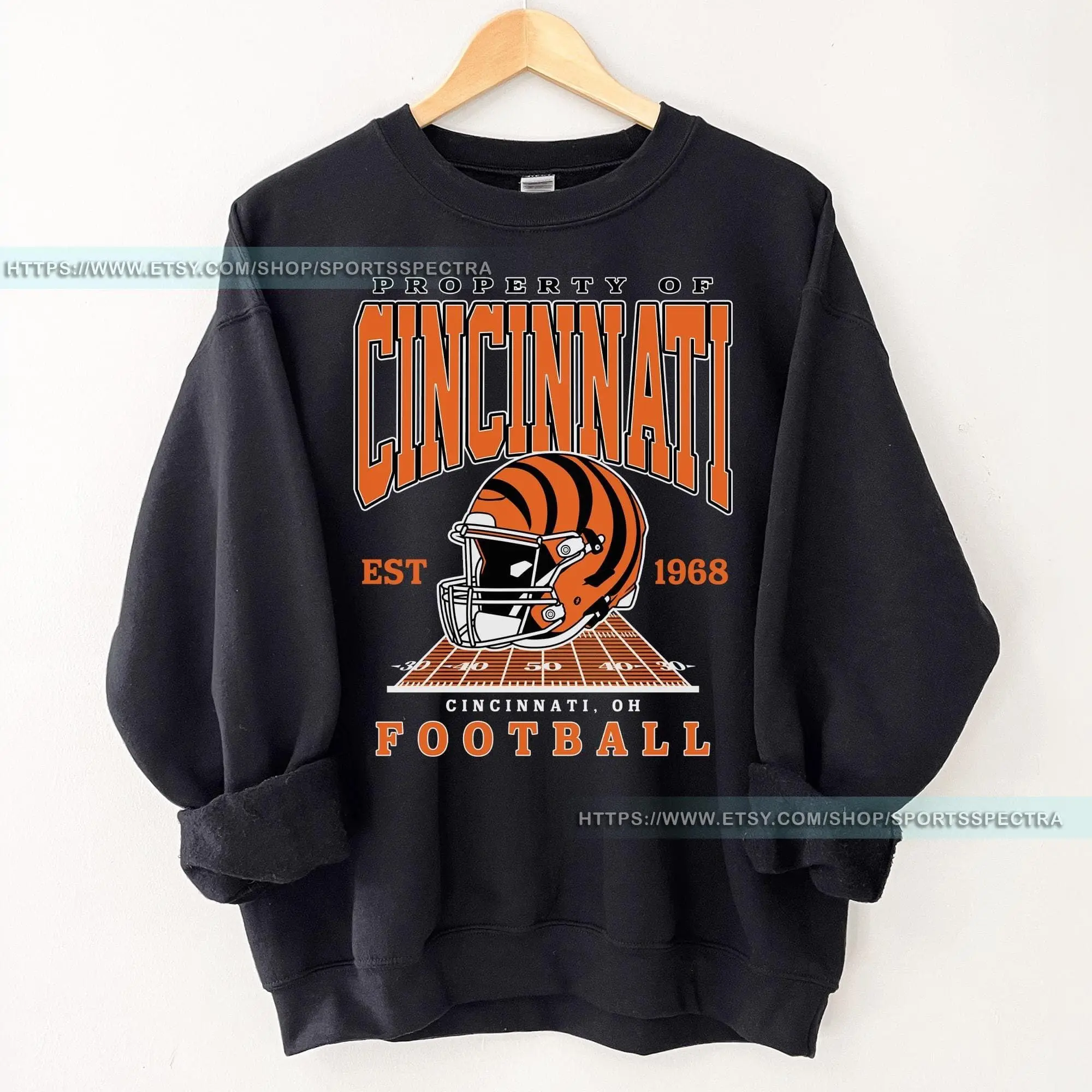 [Sale Up To 50%] Cincinnati Football Vintage Sweatshirt, Cincinnati Game Day Crewneck, Cincinnati Football Game Day Sweater, Bengals Fan Gift