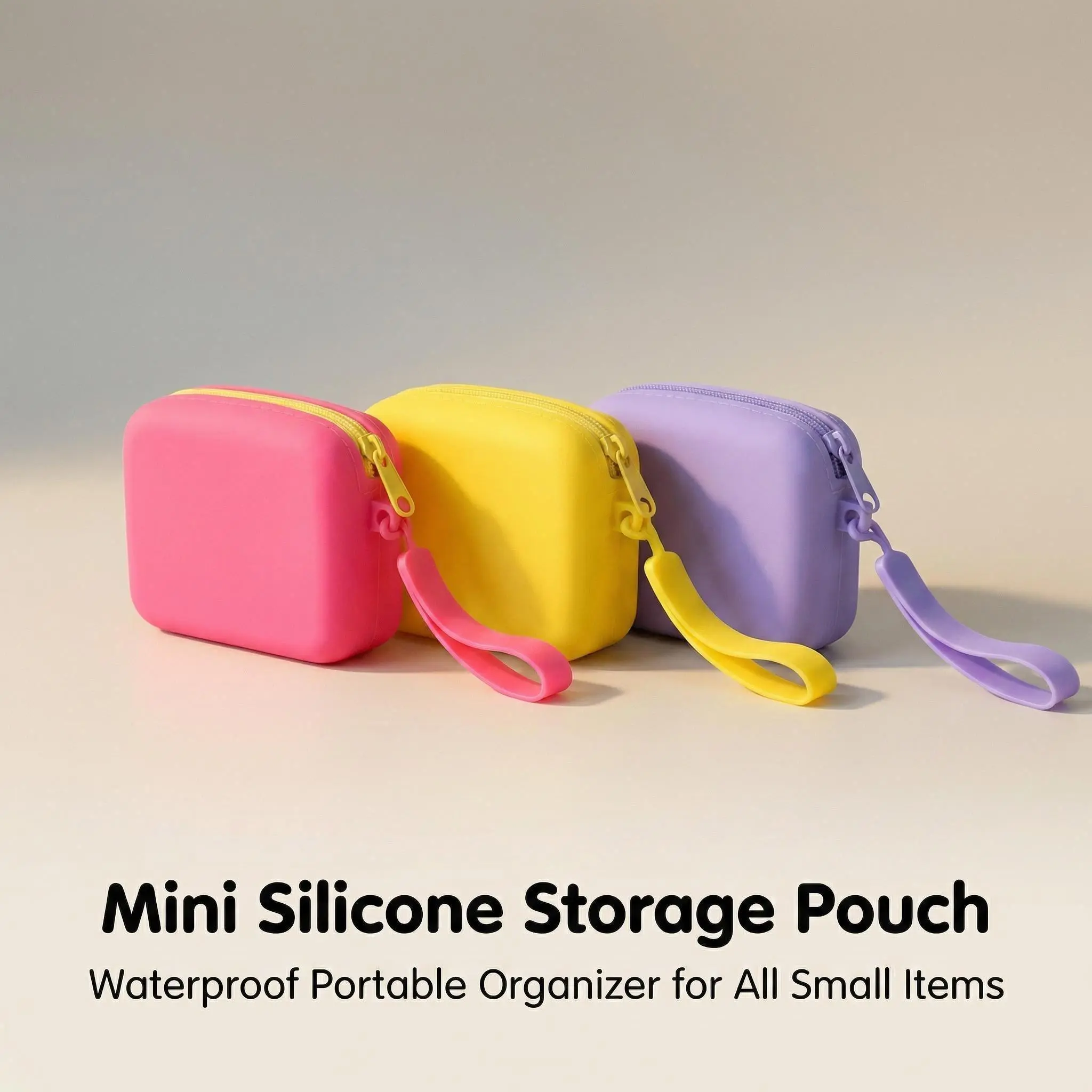 Bag-In-Bag Storage Bag Mini Silicone Zipper Pouch, Portable Small Storage Bag for Data Cables, Cosmetics, ' Coins & Pet Additions, Travel Organizer for Women, Men, Holiday Gift