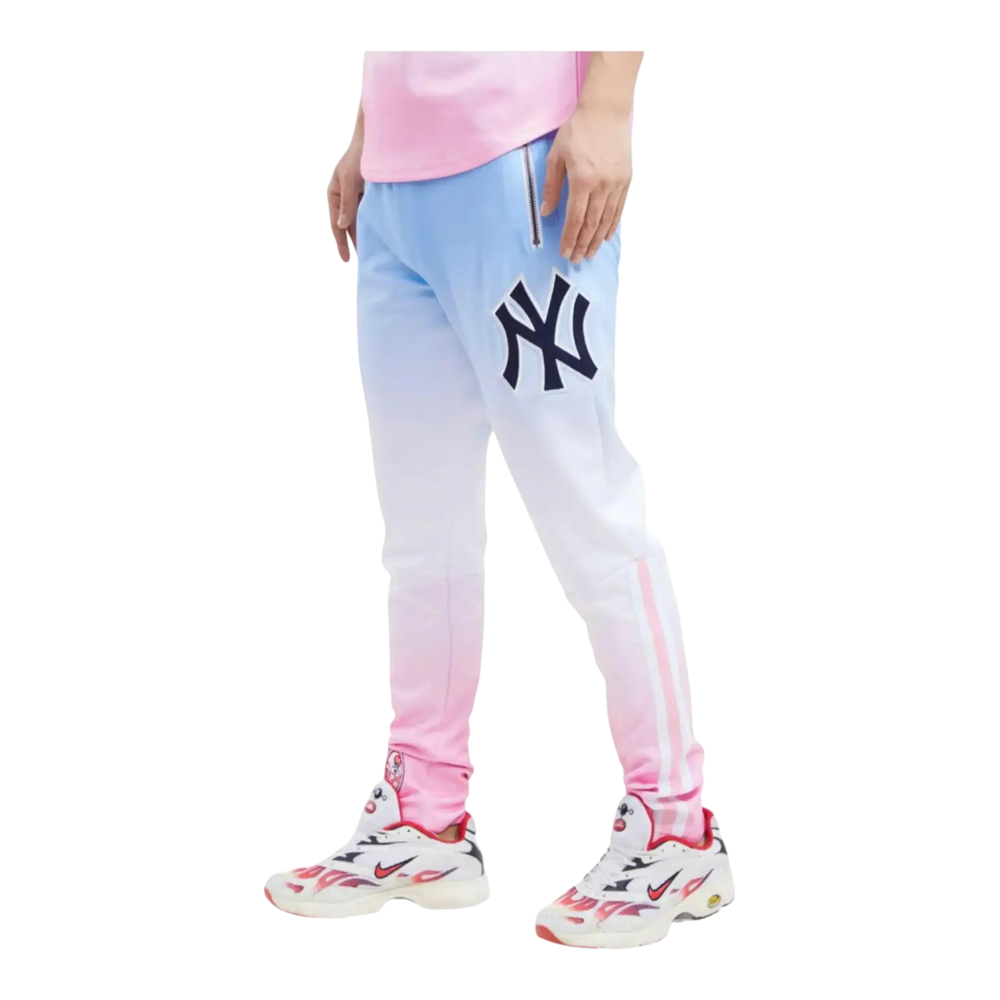 Pro Standard MLB New York Yankees Pro Team Ombre Track Pants in Blue/White/Pink | Men's