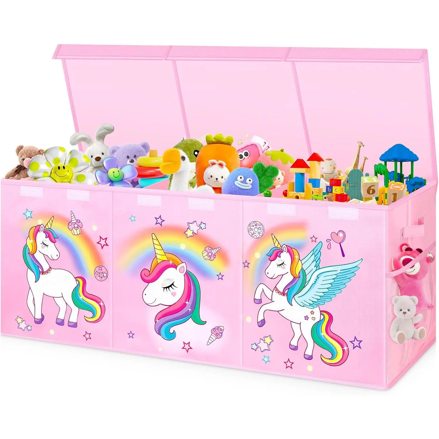 Chest, Collapsible Sturdy  Storage Organizer with , 40"X14"X16" Large  Toybox Storage Bins Baskets for Girls, Boys, , Playroom,