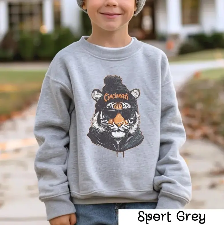 Youth & Adult Vintage Cincinnati Football Youth Sweatshirt, Trendy Fan Gifts, Crewneck Game Day Apparel, Unisex Cincy Football T-Shirt, Game Day Tee