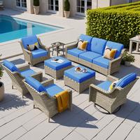 Diamond Blue 8 PCS Outdoor Patio Sofa Set