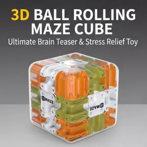 3D Maze Cube Puzzle Toy, Logic Game for Family Competition, Stress Relief, Logical Thinking Training, Educational Fun Gift