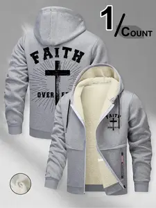 ❄️Winter Faith Armor: FAITH OVER FEAR Sherpa Hoodie Jacket | 1/COUNT + Cross Print🔥Crush Cold & Doubt – TikTok’s Hottest Spiritual Flex💥