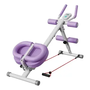 Adjustable Foldable Ab Machine, Home Gym Core Trainer with Knee & Back Support - Crunch/Sit-Up Stomach Workout Equipment