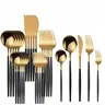 20-30 Pcs Handle Cutlery Set, Stainless Steel Knife Fork Spoon, Tableware Flatware Set, Festival Kitchen Dinnerware Gift, Aesthetic Gold Cutlery Set, Gold Dinnerware Sets, Home Cutlery, Kitchen Dining Utensils, Utensils Included, Kitchenware