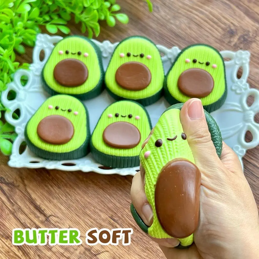 Avocado Food-grade Silicone Taba Squishy, Office Stress Relief Creamy Soft Handmade Squeeze Toy, Christmas Halloween Gift