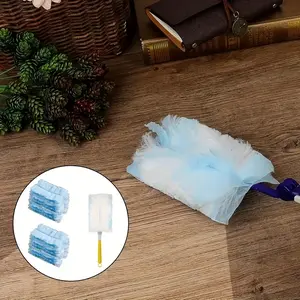 10 + 1 handle high-density microfiber replacement head set, suitable for lightning dust removal magnets, suitable for single and reuse, living room bedroom kitchen furniture dust removal cleaning artifact