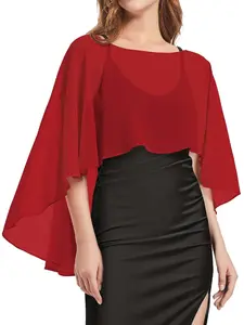Womens Capelets Shawls and Wraps for Evening Dress Chiffon Capes Wedding Cover Up