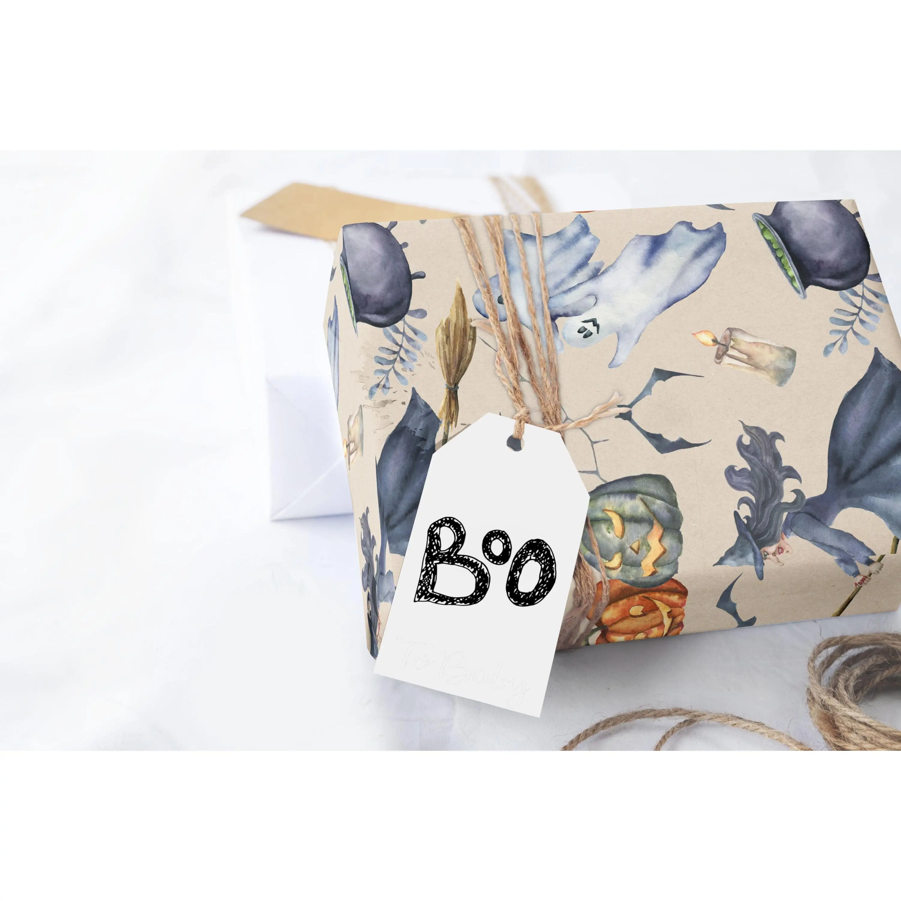 Spooky Halloween Wrapping Paper Sheets, Boutique Gift Wrap