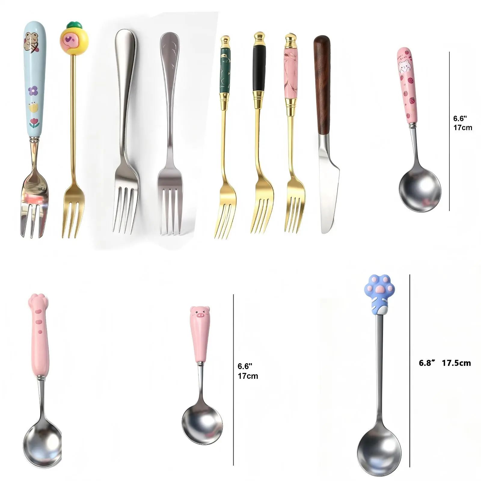 10Pcs Cute Stainless Steel Tablespoons, Food Grade Premium Silverware, Mirror Polished, Durable & Dishwasher Safe, Ideal for Home and Restaurant Use