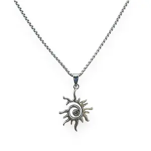 Sun Pendant Necklace for Men Women Streetwear Punk Hip Hop Unisex Style