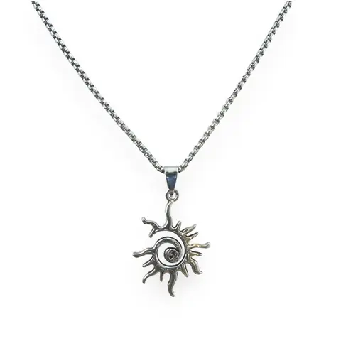 Sun Pendant Necklace for Men Women Streetwear Punk Hip Hop Unisex Style