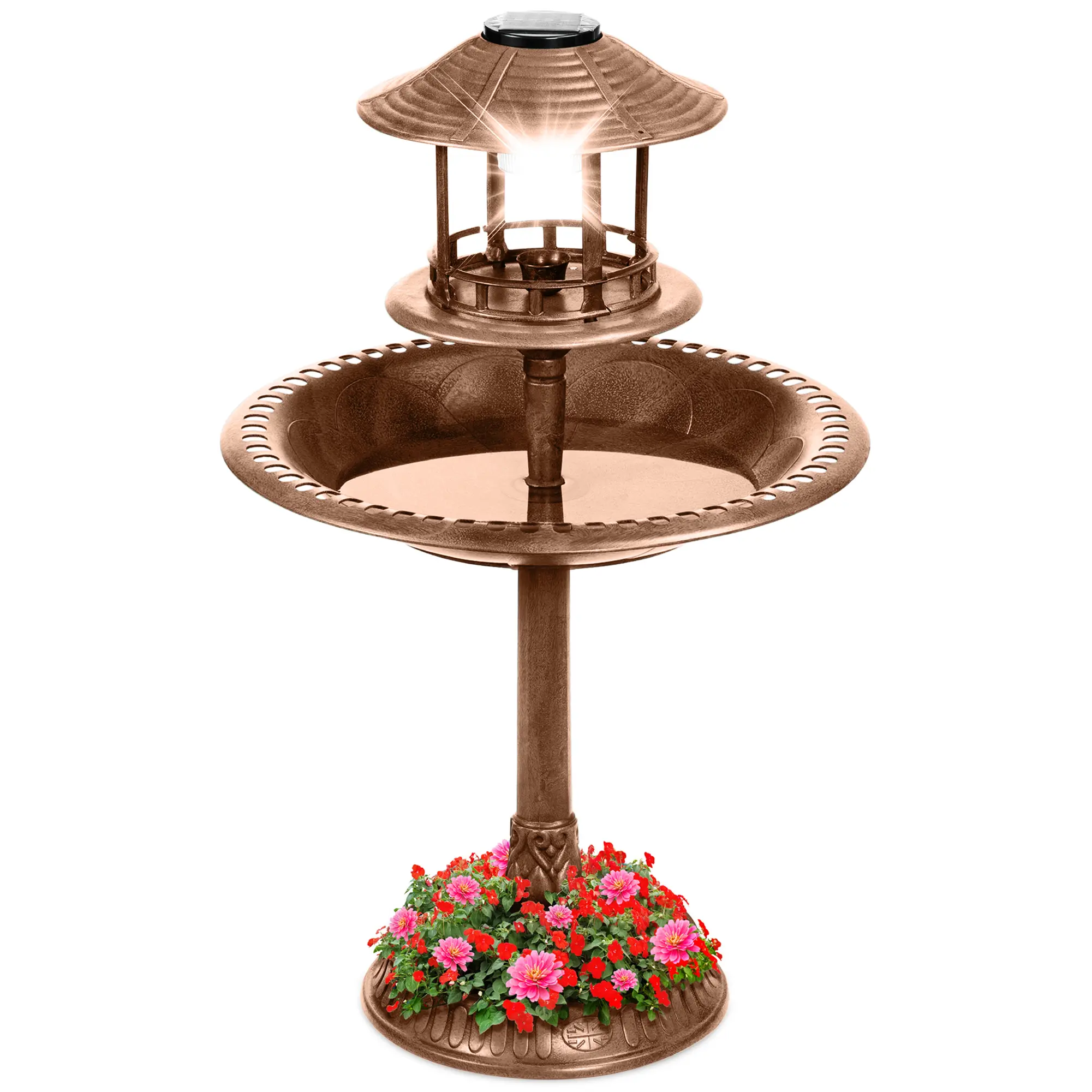 Best Choice Products Solar Outdoor Bird Bath Pedestal Fountain Garden Decoration w/ Fillable Planter Base Best Choice Products Solar Outdoor Bird Bath Pedestal Fountain Garden Decoration w/ Fillable Planter Base
