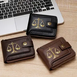 Scales of Justice Printed Leather Wallets for Lawyers Professionals Businessmen Daily Use Stylish Accessories Legal Theme Gifts for Lawyer Appreciation Day Christmas Thanksgiving and Corporate Events
