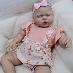 Chubby Realistic Reborn Baby Dolls 19Inch Newborn Baby Dolls Drawing Hair with Cloth Body Reborn Dolls Birthday Gift for Kids Age 3+