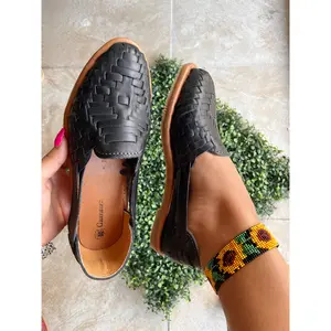 Rombo Black  Leather Flat