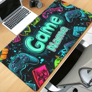 High Quality High Quality Custom Name/Text, Esports Game Theme Pattern HD Printed Desk Pad, Multi-Functional XXL Mousepad, Keyboard Gaming Mouse Mat, Office Computer PC Gamer Desk Mat. Gifts For Family And Friends