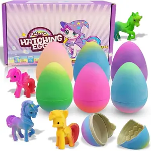 6 Pack Unicorn Hatching Surprise Eggs Unicorn Toys Easter Eggs for Kids Boys Girls Easter Basket Stuffers Gifts Birthday Party Favors Fillers