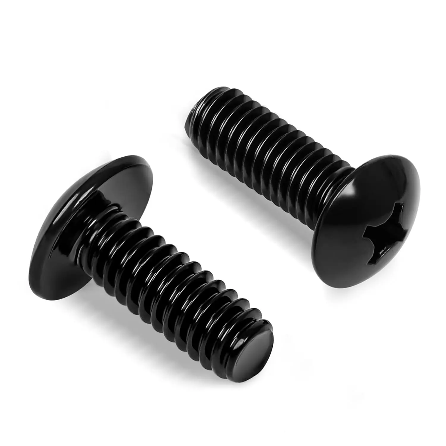#6-32 x 1/2" Truss  Machine Screws, Full Thread, 304 Stainless Steel Black Finish, 100 count