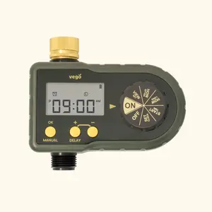 Vego Garden Digital Water Timer -1 Zone Automatic Watering Devices with Adjustable System & Clear LCD Screen for Easy Scheduling