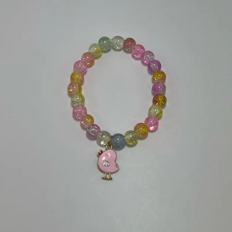 Baby Chic Kids Charm Bracelet with Pastel Color Beads