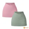 OQQ-Nine cents Women's 2 Piece Yoga Skirts Basic Versatile Stretchy Casual High Waist Mini Skirts Fabric Pastel Tennis Skort Set for Daily Wear