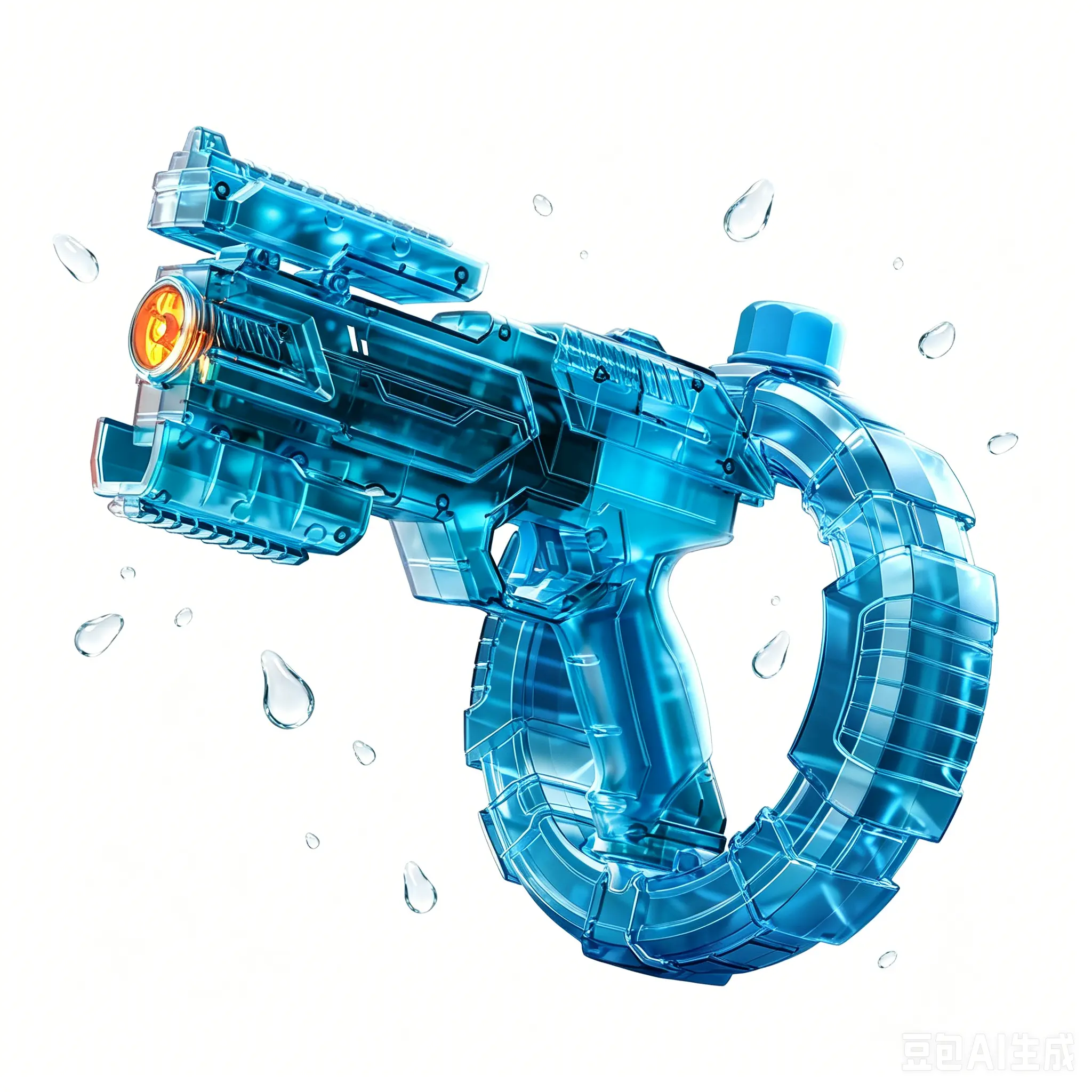 Ages 3+ Electric Water Play Toy, Automatic Squirt Design with Glowing Muzzle, 320cc Large Capacity, 32 FT Long Range, Summer Outdoor Toy for All Ages