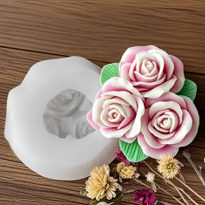 Rose Flower Silicone Mold Cake Baking Mold Diy Three-dimensional Flower Plaster Expansion Stone