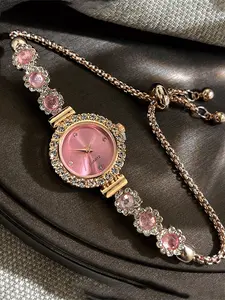Sparkling Diamond-Effect Quartz Watch Set: A Show-Stopping New Fashion Jewelry Collection for Women