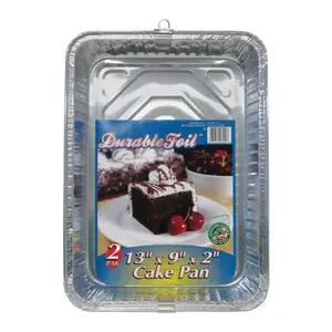 212 MAIN Durable Silver Foil Cake Pan Cookware Set - 2 Pans per Case, 12-Case Pack