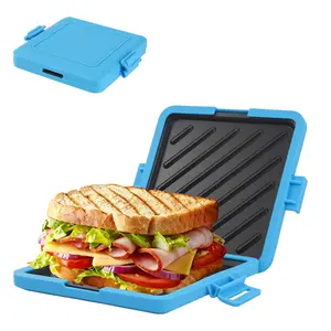 Microwave Sandwich Maker Panini Machine, Non-Stick Food Grade Tray, Simple Fast Cooking, Adjustable Power & Time, Ideal for Bacon, Wings, Steak