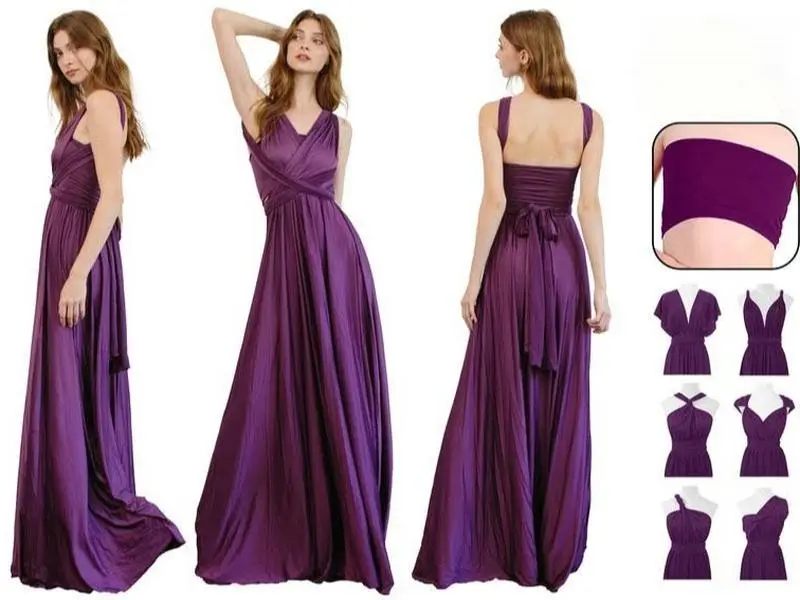 mustard velvet bridesmaid dress Infinity dress | Bridesmaids dress | Bridesmaids jumpsuit | Silk purple  dress | Wedding guest dress | Multiway dress main image 0