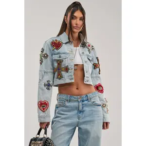 GIVE AND TAKE EMBELLISHED DENIM JACKET