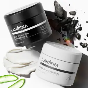 LANBENA NOSE PLANTS PORE STRIPS+LANBENA BAMBOO CHARCOAL  BLACKHEAD MASK----Remove blackheads, deep clean, shrink pores, absorb oil Skincare Aloe