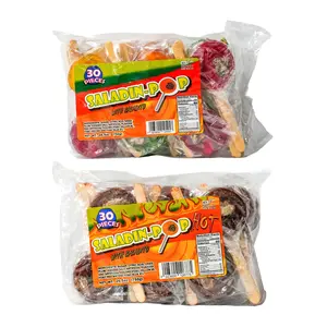Saladin Pop Hard Candy Lollipop with Chewy Dry Salted Plums Center 30 Pieces Pack Delightful Snack for Parties and Everyday Snacking