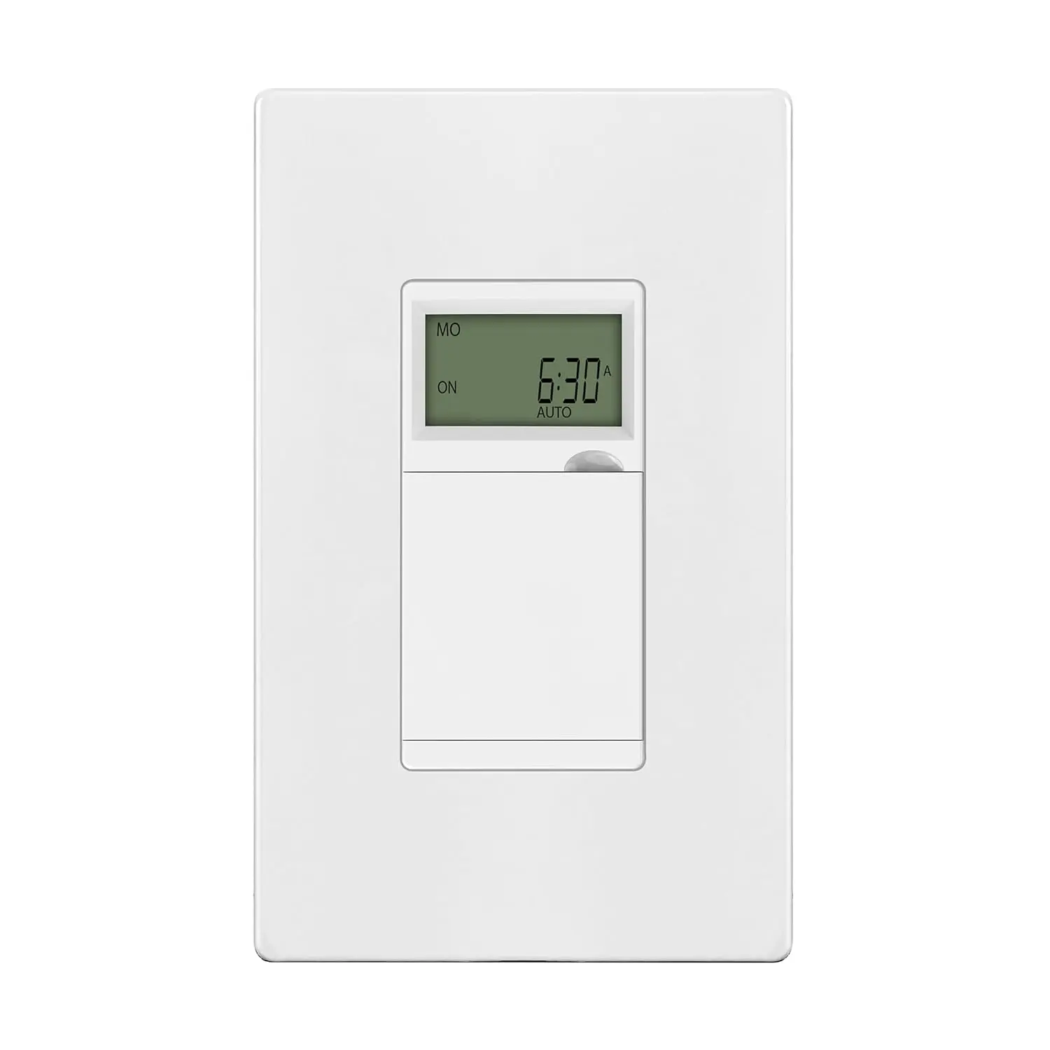 White Hard-Wired Single Pole No Neutral Wire Programmable Digital Timer Switch - 7-Day 18 Timers Auto Control, 120Vac 60Hz, 1-Gang Wall Box Compatible, Energy Efficient, for Outdoor Lighting & Fans, 1.7x1.47x2.75 inches, UL Listed, HET01-C-J-W, -Wall No N