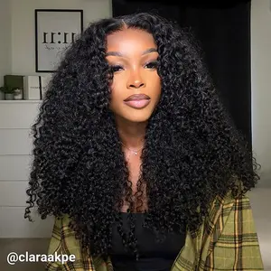 [ Live Only ] Wiggins Hair 250% Density Pre Cut Ready Go Glueless Wigs Curly Wigs Pre Bleached 4x7 Closure Wig Human Hair 13x4 HD Lace Frontal Wig Beginners Friendly