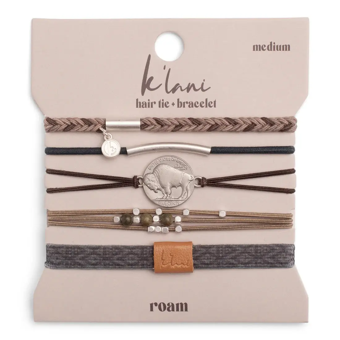 "Roam" Buffalo Charm Hair Tie Bracelets