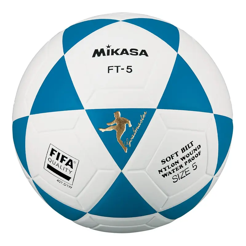 Official Size High Quality Soccer Ball MIKASA FT5 FQ B Footvolley Ball, Size 5, Blue, Unisex Adult, FIFA Quality, Synthetic Leather, 32-Panel Construction, 65-67cm Circumference, 410-450g Weight Molded Soccer Nylon with Wound