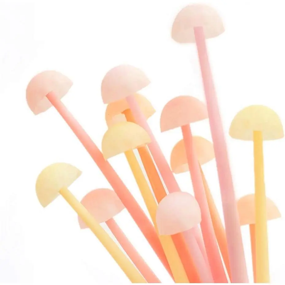 6 count/Set Bendable Luminous Gel Rollerball Pens, Creative  Gel Pen Free to Bend, Soft Leaves Touch Comfortably, 0.5mm Black Ink, Office  Bedroom Decoration (Mushroom)