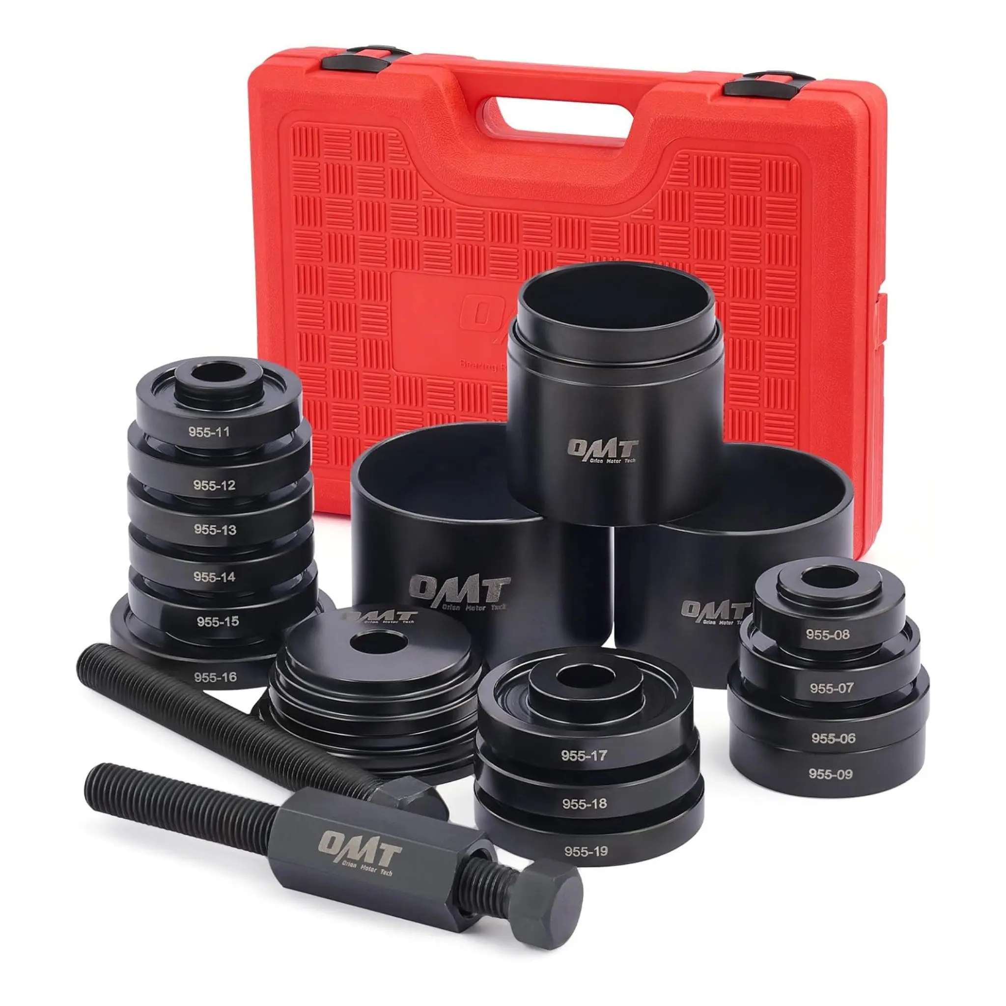 Orion Motor Tech 24pc Wheel Bearing Press Kit, Front Wheel Drive Bearing Removal & Installation Tool Set, Bearing Puller Installer Remover with Sliding Screws & Bushings for Cars & Light Trucks-Steering Replacement Black, fathersdaygift