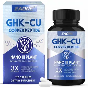 GHK-Cu Copper Peptide Supplement, 120mcg High Purity GHK Cu Capsules for Skin Elasticity, Supports Hair Health and Scalp Vitality, Promotes Youthful Glow, Non-GMO, 120 Vegan Capsules