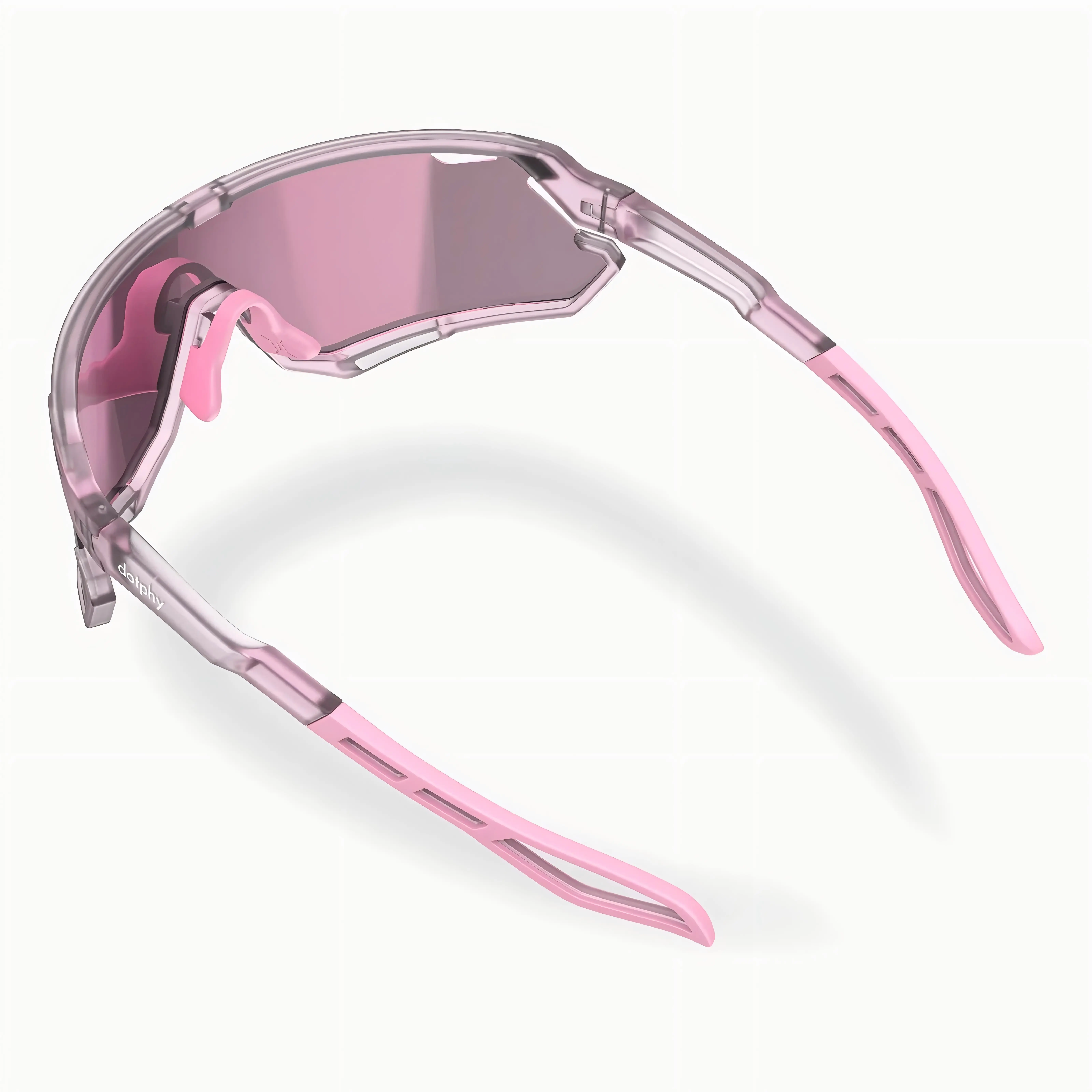 Unisex Sports Sunglasses with Pink Frame, Sporty Cycling Gear with UV Sun Protection for Running and Driving, Sporty Glasses