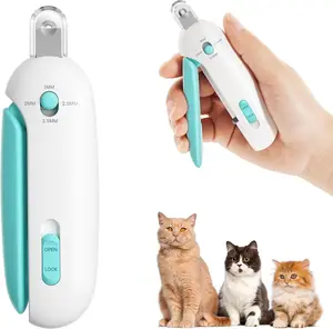 Cat Nail Clipper with Adjustable 3-Size Trimming Hole & Hidden Nail File | Safe Toenail Trimmer for Kittens & Indoor Cats | Anti-Splash Claw Cutter for Grooming (Blue)