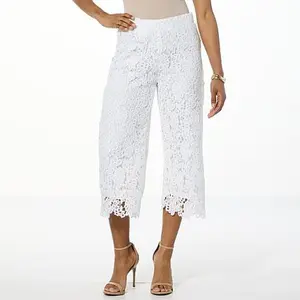 Nina Leonard Floral Lace Culotte Pant